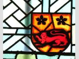 Vitrail des armes des seigneurs d'Angerville